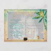 PixDezines Strand Opslaan Datum Foto Aankondigingskaart (Achterkant)