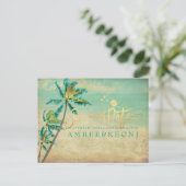 PixDezines Strand Opslaan Datum Foto Aankondigingskaart (Staand voorkant)