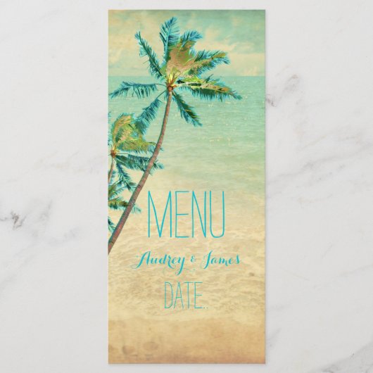 PixDezines  Strand/Palmbomen Menu/Faux Gold Menu (Voorkant)