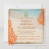 PixDezines strand+seahorse+koral Kaart (Achterkant)