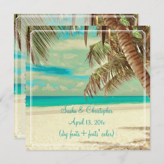 PixDezines  strand, tropisch paradijs Kaart (Voorkant / Achterkant)