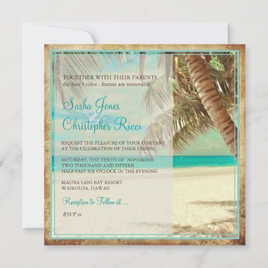 PixDezines strand, tropisch paradijs Kaart (Achterkant)