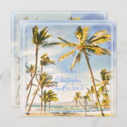 PixDezines strand, tropisch paradijs Kaart (Voorkant / Achterkant)