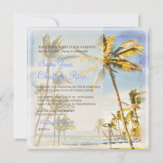 PixDezines  strand, tropisch paradijs Kaart (Achterkant)