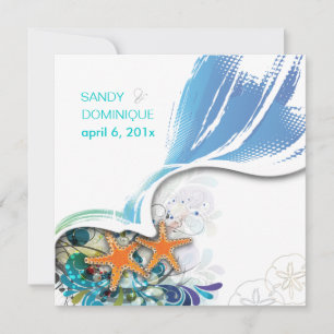 PixDezines strandbruiloft/diy achtergrondkleur Kaart