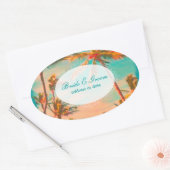 PixDezines  strandscène Ovale Sticker (Envelop)