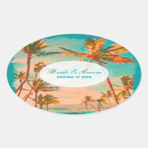 PixDezines  strandscène Ovale Sticker