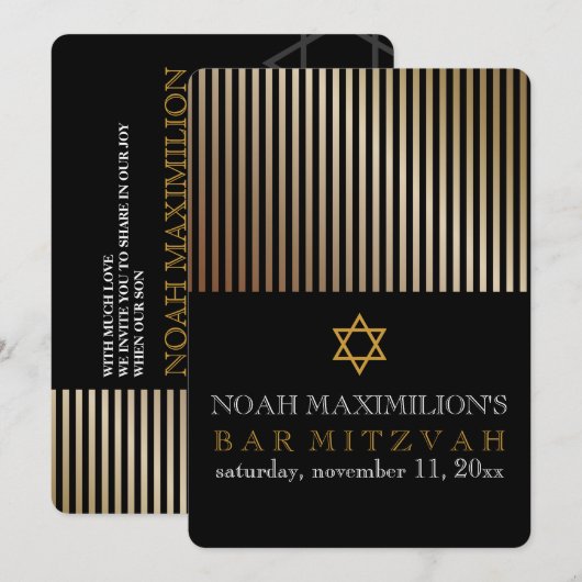 PixDezines strepen bar mitswa/DIY kleuren Kaart (Voorkant / Achterkant)