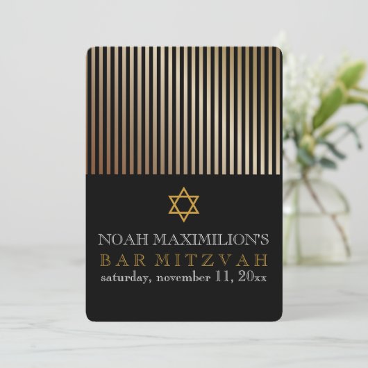 PixDezines strepen bar mitswa/DIY kleuren Kaart (Staand voorkant)