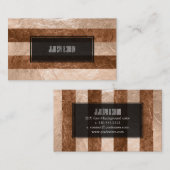 PixDezines strepen/faux folie/champagne Visitekaartje (Voorkant / Achterkant)