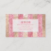PixDezines strepen/faux roze folie Visitekaartje (Achterkant)