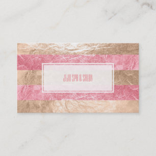 PixDezines strepen/faux roze folie Visitekaartje