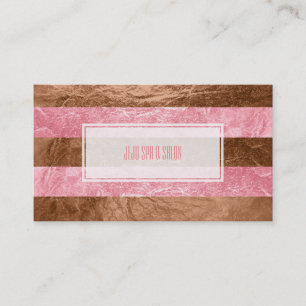 PixDezines strepen/faux roze folie Visitekaartje
