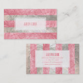 PixDezines strepen/faux roze folie Visitekaartje (Voorkant / Achterkant)