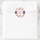 PixDezines strepen/Kerst/DIY kleuren Ronde Sticker (Tas)