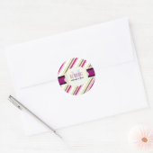 PixDezines strepen/Kerst/DIY kleuren Ronde Sticker (Envelop)