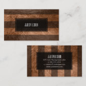 PixDezines strepen/zwart/faux koperen folie Visitekaartje (Voorkant / Achterkant)