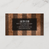 PixDezines strepen/zwart/faux koperen folie Visitekaartje (Achterkant)