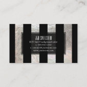 PixDezines strepen/zwart/faux zilver Visitekaartje (Achterkant)