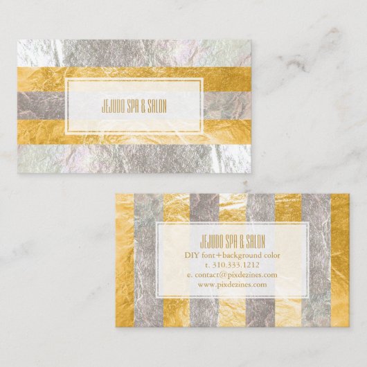 PixDezines strippen/faux zilverfolie/goud Visitekaartje (Voorkant / Achterkant)