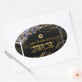 PixDezines-structuur van het leven/Bar Mitzvah/diy Ovale Sticker (Envelop)