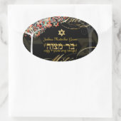 PixDezines-structuur van het leven/Bar Mitzvah/diy Ovale Sticker (Tas)