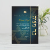 PixDezines Stylish Bar Mitzvah/dark blauwgroen blu Kaart (Staand voorkant)