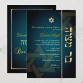 PixDezines Stylish Bar Mitzvah/dark blauwgroen blu Kaart (Voorkant / Achterkant)