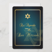 PixDezines Stylish Bar Mitzvah/dark blauwgroen blu Kaart (Achterkant)