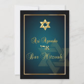 PixDezines Stylish Bar Mitzvah/dark blauwgroen blu Kaart (Achterkant)