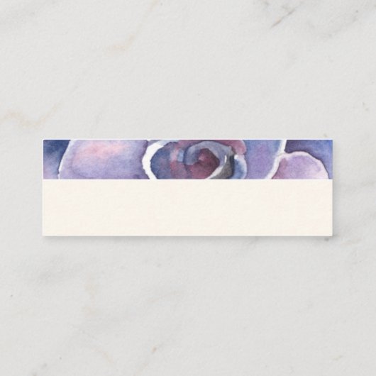 PixDezines Succulente Waterverf, PurpleDesert Roos Mini Visitekaartje (Achterkant)