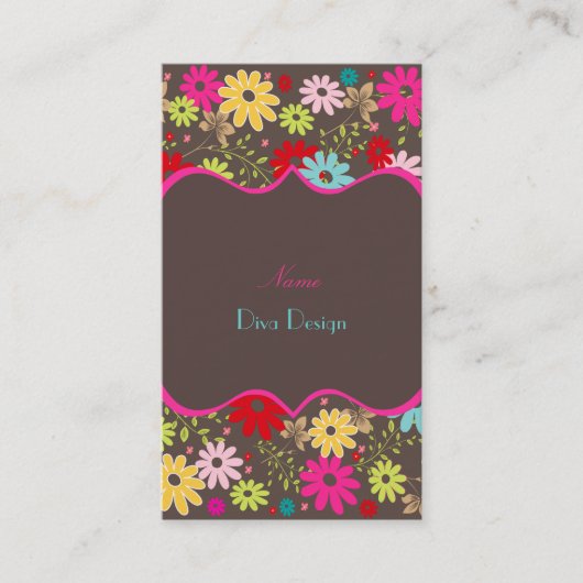 PixDezines Summer Blooms, BusinessCard Visitekaartje (Voorkant)
