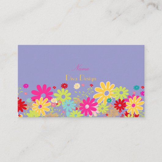 PixDezines Summer Blooms, BusinessCard Visitekaartje (Voorkant)