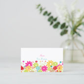 PixDezines Summer Blooms, BusinessCard Visitekaartje (Staand voorkant)