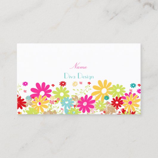 PixDezines Summer Blooms, BusinessCard Visitekaartje (Voorkant)
