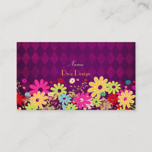 PixDezines Summer Blooms, BusinessCard Visitekaartje (Voorkant)