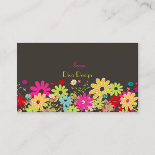 PixDezines Summer Blooms/diy achtergrond kleur Visitekaartje