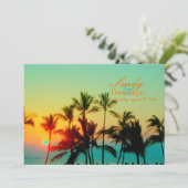 PixDezines Sunset at A-Bay/tropische bruiloft Kaart (Staand voorkant)