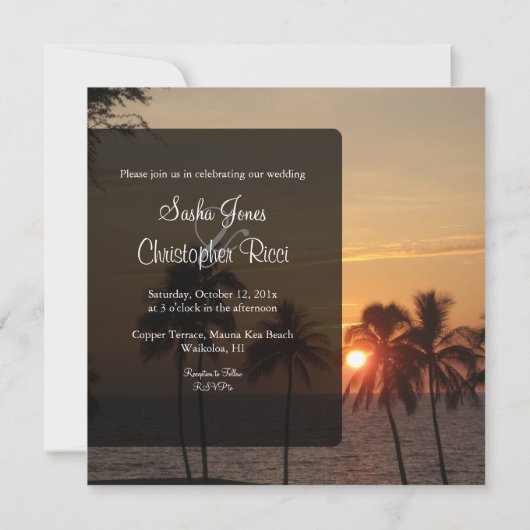 PixDezines Sunset at Mauna Kea Beach/Oranje Glow Kaart (Achterkant)