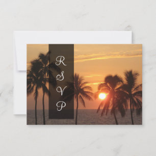 PixDezines Sunset at Mauna Kea Beach/Oranje Glow RSVP Kaartje