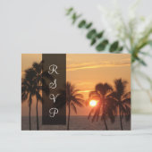 PixDezines Sunset at Mauna Kea Beach/Oranje Glow RSVP Kaartje (Staand voorkant)