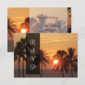 PixDezines Sunset at Mauna Kea Beach/Oranje Glow RSVP Kaartje (Voorkant / Achterkant)
