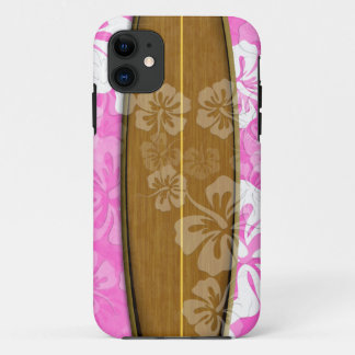 PixDezines surf board+hibiscus/diy background Case-Mate iPhone Case
