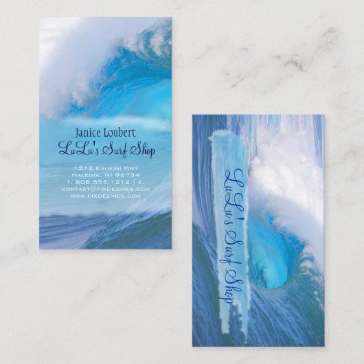 PixDezines Surf omhoog Visitekaartje (Voorkant / Achterkant)