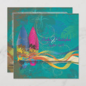 PixDezines  surfers, bestemming/dij kleuren Kaart (Voorkant / Achterkant)