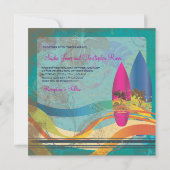 PixDezines  surfers, bestemming/dij kleuren Kaart (Achterkant)