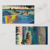 PixDezines  surfers bij zonsondergang, Hawaii ♥♥♥♥ Visitekaartje (Voorkant / Achterkant)