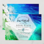 PixDezines Surfs Up Beach Bar Mitswa Kaart (Voorkant / Achterkant)