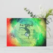 PixDezines surft naar boven/surfer/beach Bar Mitzv Kaart (Staand voorkant)