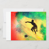 PixDezines surft naar boven/surfer/beach Bar Mitzv Kaart (Achterkant)